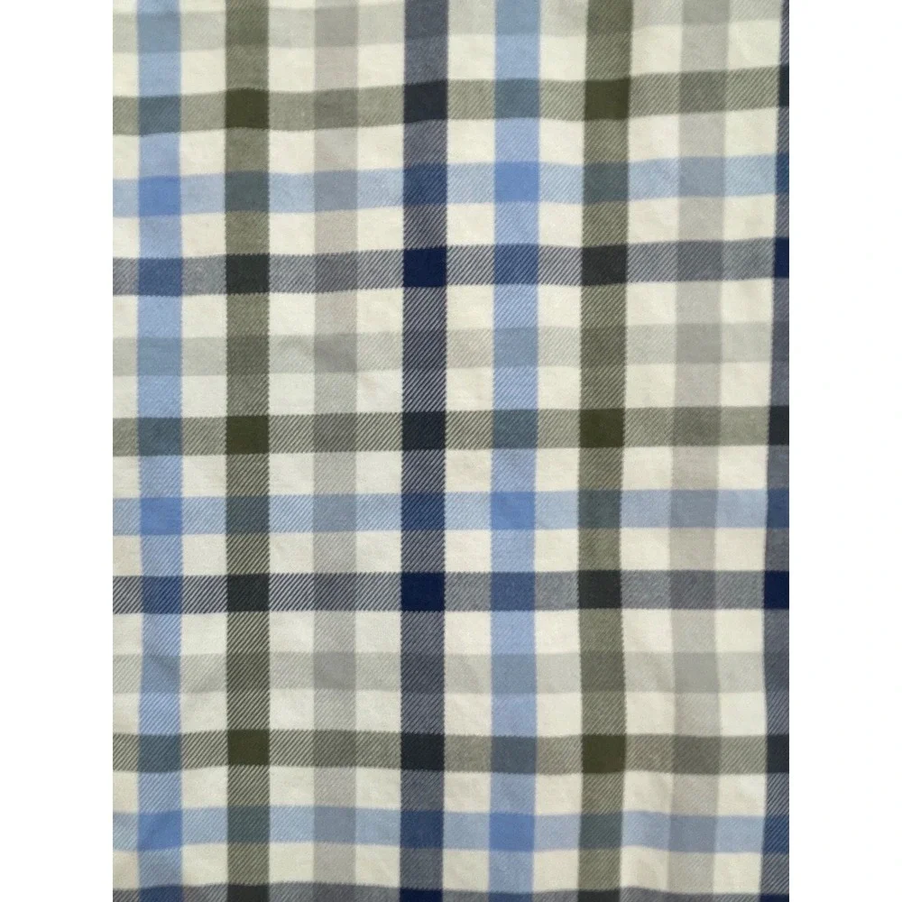 Lands End Shirt Men Medium (15-15.5) Plaid 100% Cotton Traditional Button Down